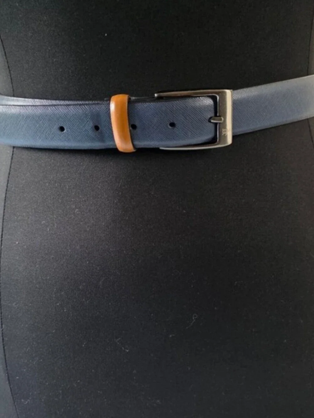 Penguin Full‎ Grain Cowhide Leather Belt Size 40 Blue Casual Preppy Office